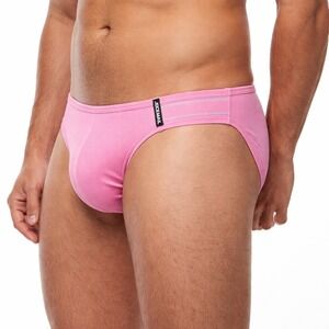 Jockmail XXL (34-37) Neon Pink Waistless Brief Mesh Low Rise Underwear JM356